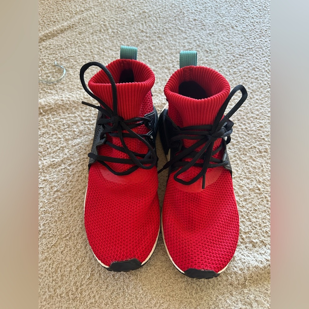 Adidas NMD XR1 Winter Scarlet Red Black Knitted Sock Athletic Running Sneakers - Picture 2 of 12